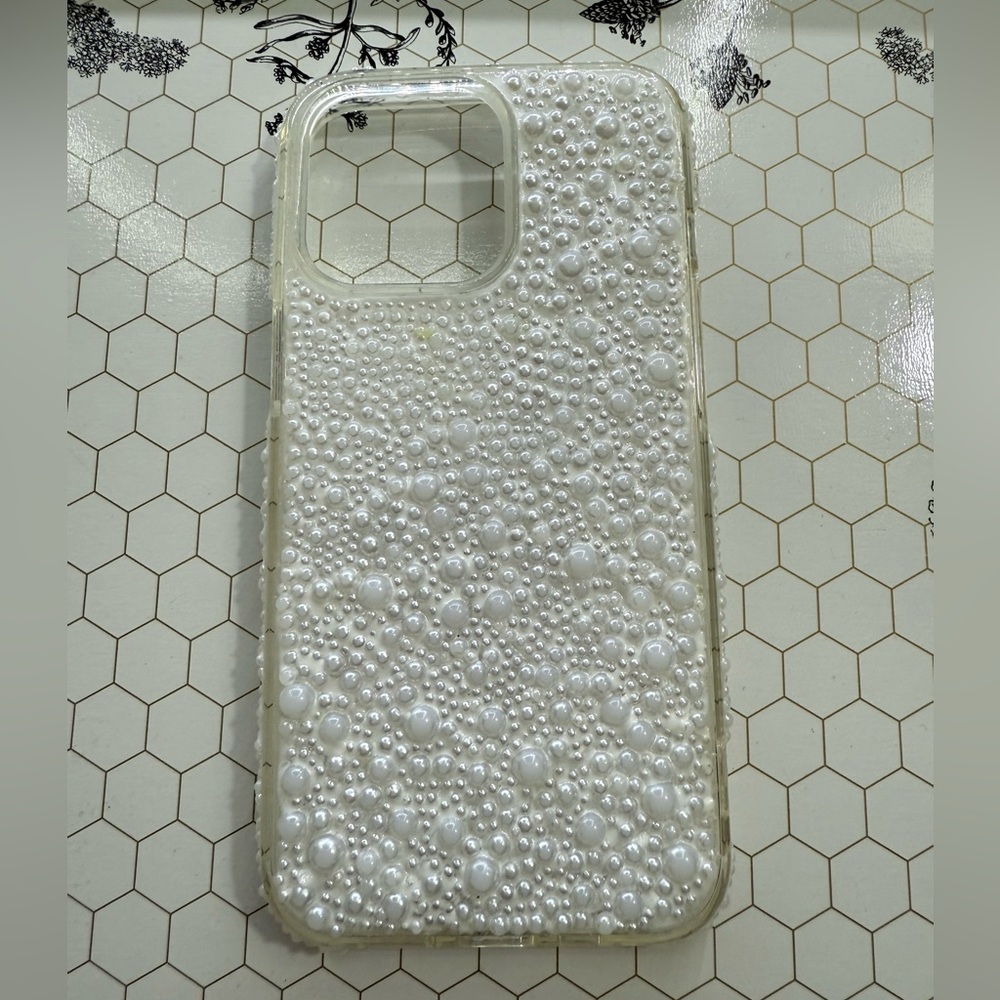 Custom Pearl White Phone Case 13 pro
